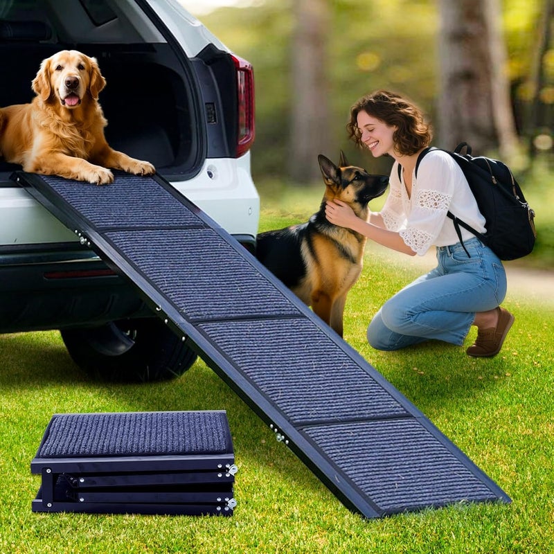 DoCred Dog Ramp for Car, 71'' L x 20'' W Dog Ramps for Large Dogs, Extra Wide Pet Ramp with Non-Slip Surface for Medium & Large Dogs to Get in Car, SUV & Truck, Supports Up to 250 Lbs - Image 1